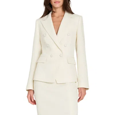 TAHARI ASL TAHARI ASL CRYSTAL DOUBLE BREASTED BOUCLÉ BLAZER