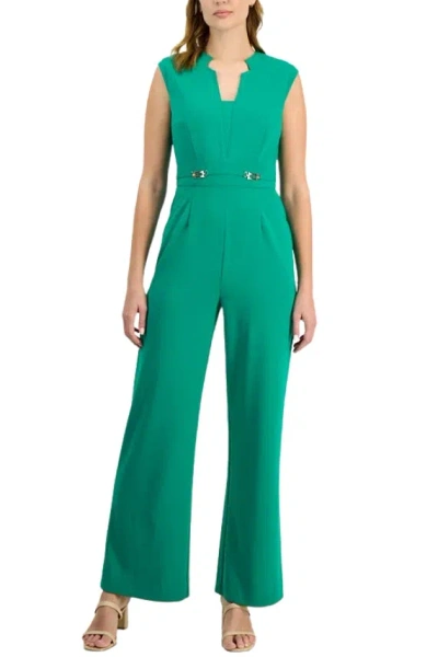 Tahari Asl Dam684 Long Formal Jumpsuit In Green