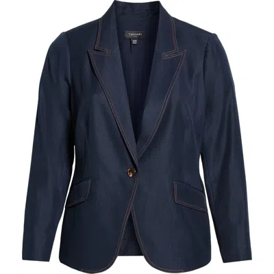 Tahari Asl Denim Blazer In Blue