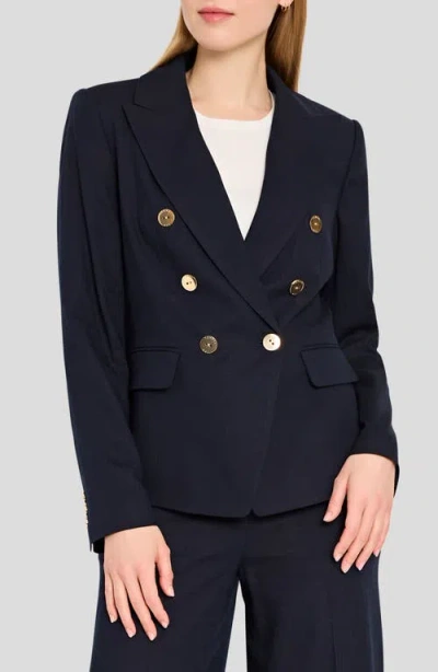 Tahari Asl Double Breasted Blazer In Blue