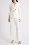 Tahari Asl Double Breasted Jacket In White