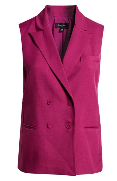 Tahari Asl Double Breasted Sleeveless Jacket
