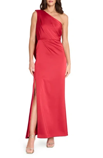TAHARI ASL TAHARI ASL DRAPED ONE-SHOULDER GOWN