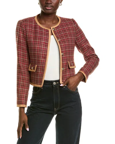 Tahari Asl Embroidered Jacket In Brown