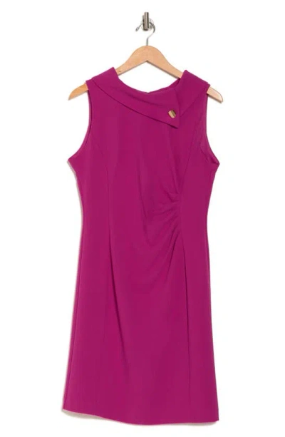 Tahari Asl Envelope Neck Sleeveless Career Dress In Purple