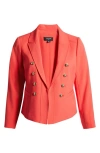 Tahari Asl Plus Size Faux Double-breasted Blazer In Grenadine