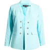 Tahari Asl Faux Double Breasted Blazer In Turquoise
