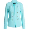 Tahari Asl Faux Double Breasted Jacket In Turquoise