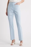Tahari Asl Classic Pinstripe Straight Leg Pants In Ice Blue