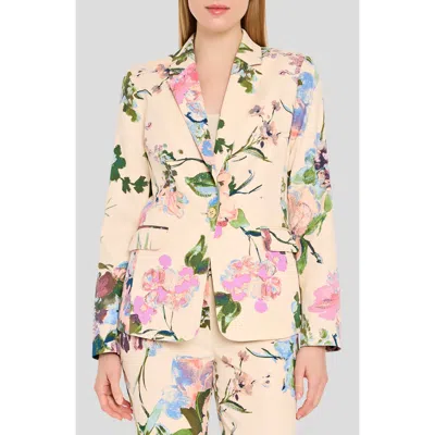 Tahari Asl Floral Blazer In Multi