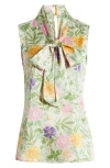Tahari Asl Plus Size Paisley-print Bow-neck Blouse In Floral Multi