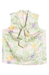 Tahari Asl Floral Bow Neck Sleeveless Top In Multi