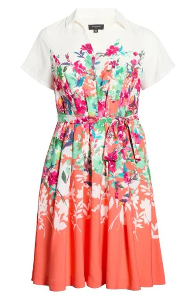Tahari Asl Floral Print Shirtdress In Multi
