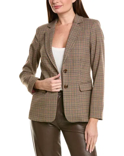 Tahari Asl Glenn Plaid Blazer In Gray