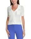 Tahari Asl Knit Shirt In White
