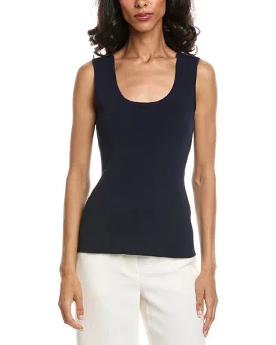 Tahari Asl Knit Tank Top In Blue