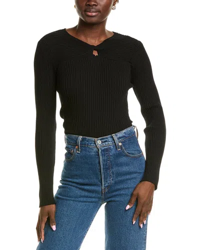 Tahari Asl Knit Top In Black