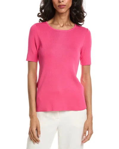 Tahari Asl Knit Top In Pink