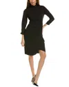 Tahari Asl Mock Neck Side Twist Sheath Dress In Black