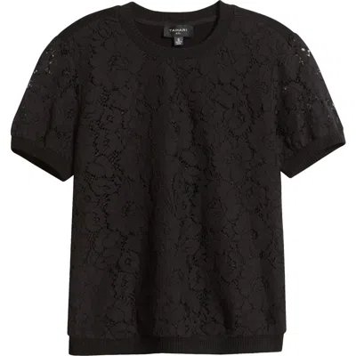 Tahari Asl Lace Front Sweater In Black