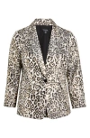 Tahari Asl Leopard Print Metallic Blazer In Neutral