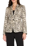 Tahari Asl Leopard Print Metallic Blazer In Animal Print