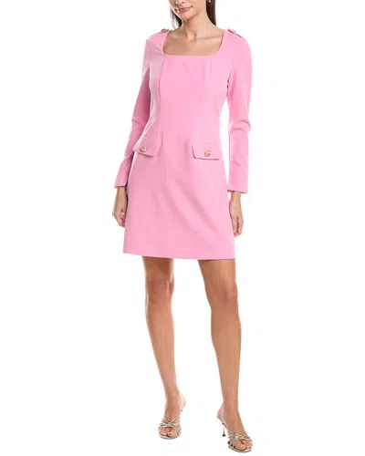 Tahari Asl Long Sleeve Mini Dress In Pink