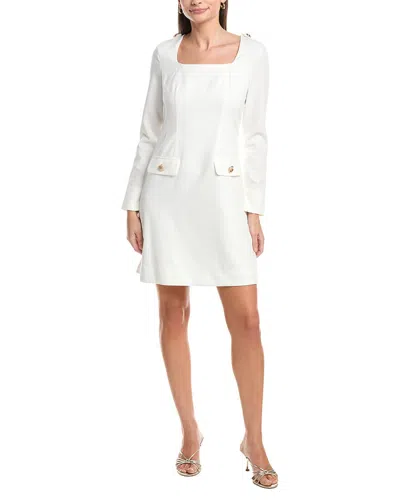 Tahari Asl Long Sleeve Mini Dress In White