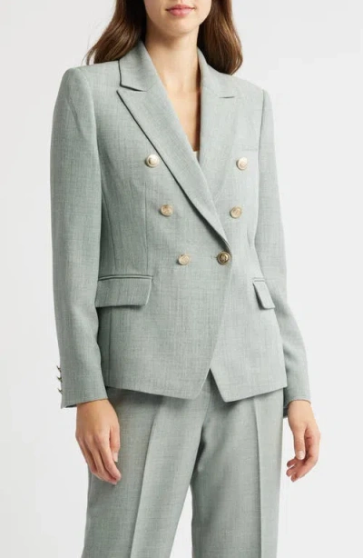 Tahari Asl Melangé Stretch Crepe Blazer In Eucalyptus