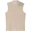 Tahari Asl Metallic Mock Neck Sleeveless Sweater In Neutral