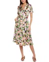 Tahari Asl Collared Wrap Dress In Beige