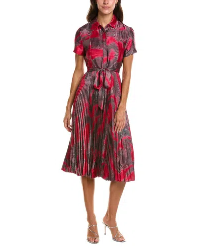 Tahari Asl Midi Dress In Red
