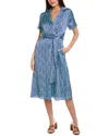 Tahari Asl Midi Dress In Blue