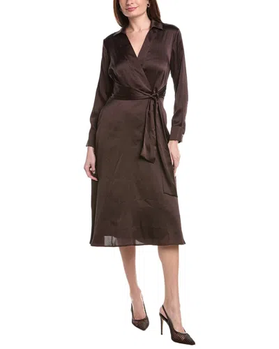 Tahari Asl Midi Dress In Brown