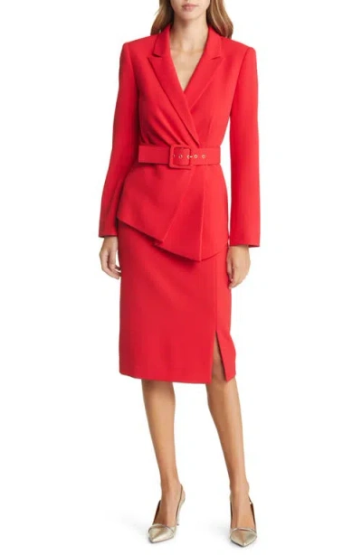Tahari Asl Nested Belted Jacket And Skirt