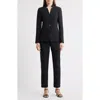 Tahari Asl Notch Neck Long Sleeve Jumpsuit In Black