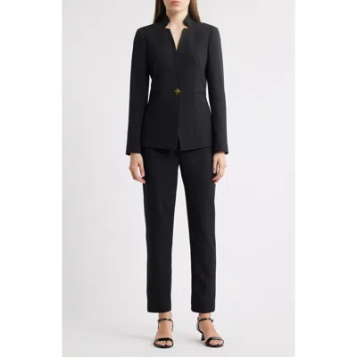 Tahari Asl Notch Neck Long Sleeve Jumpsuit