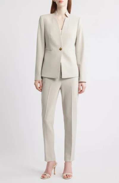 Tahari Asl Notch Neck One-button Jacket In Oatmeal