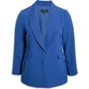 Tahari Asl One-button Blazer In Blue