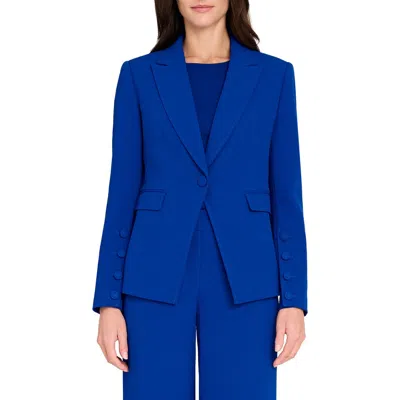 Tahari Asl One-button Blazer In Blue