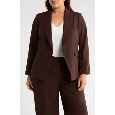 Tahari Asl One-button Blazer In Brown