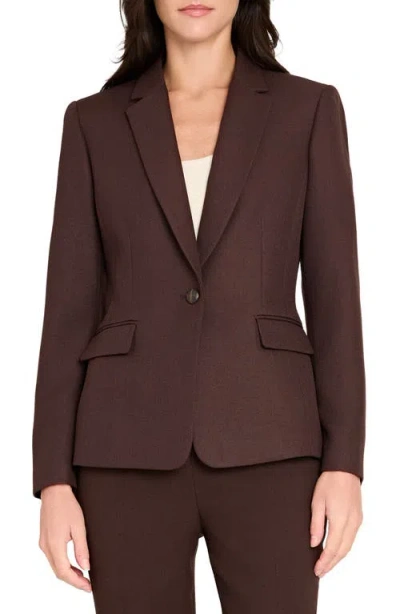 Tahari Asl One-button Blazer In Brown