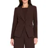 Tahari Asl One-button Blazer In Brown