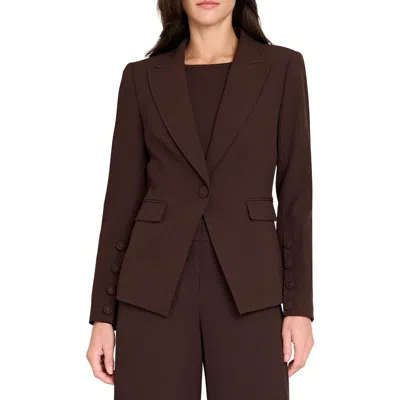 Tahari Asl One-button Blazer In Brown
