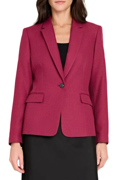 Tahari Asl One-button Blazer In Burgundy
