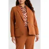 Tahari Asl One-button Blazer In Cognac Black