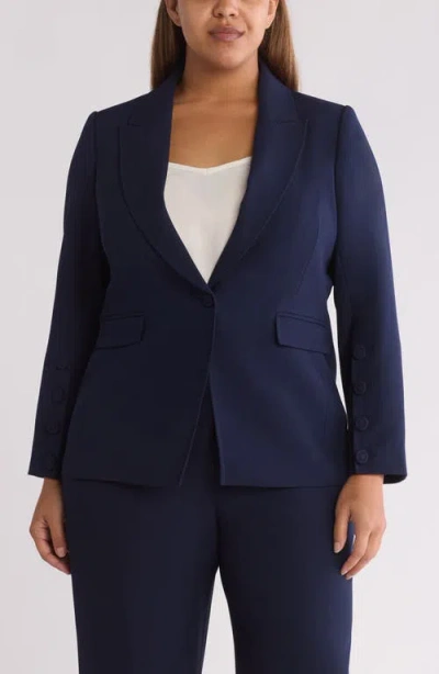 Tahari Asl One-button Blazer In Deep Navy