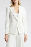 Tahari Asl Peak Lapel Jacket In White