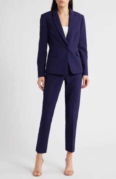 Tahari Asl One-button Crepe Jacket In Blue