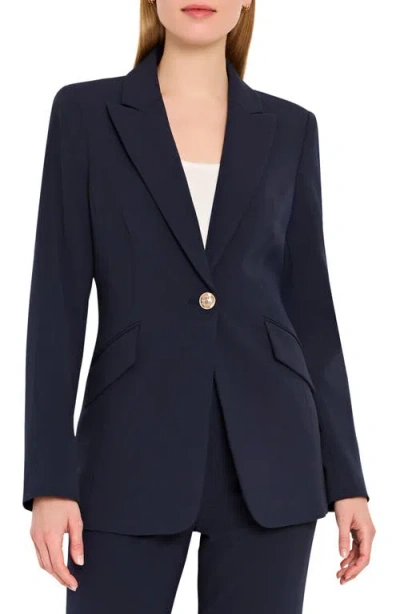 Tahari Asl One Button Jacket In Blue